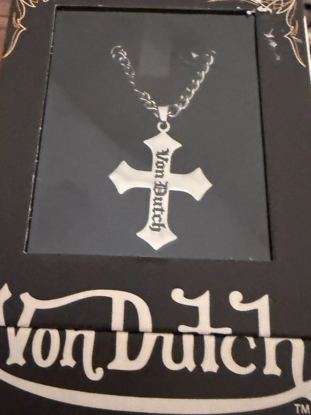Von Dutch Cross Pendant Necklace NWT